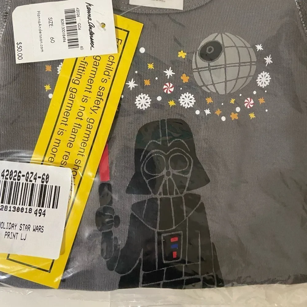 Hanna Andersson Star Wars Darth Vader Carolers Long John Pajamas Size 60 3-6 Mos